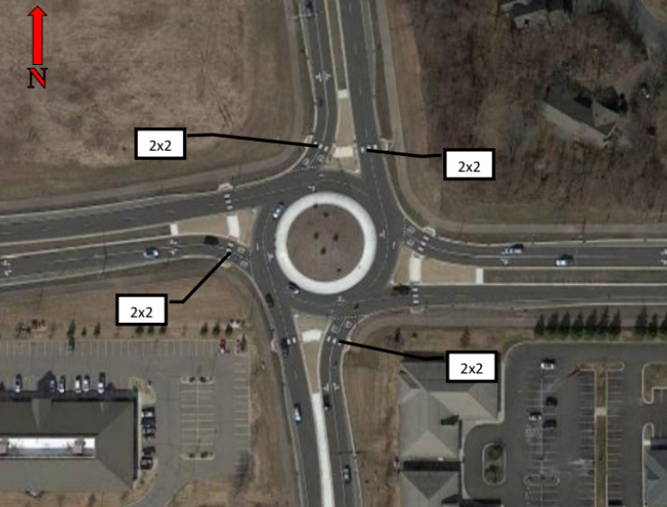 Roundabout with 2 inner lanes